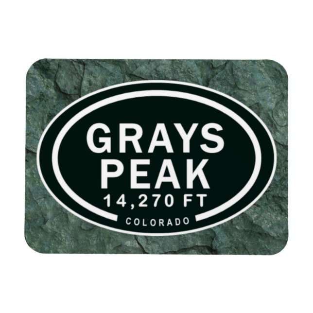 Imán Grays Peak 14,270 FT CO Mountain Magnet (Horizontal)