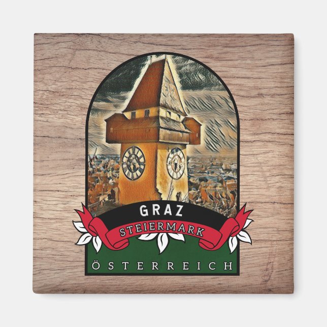 Imán Graz Steiermark Österreich Souvenir Küchen (Frente)