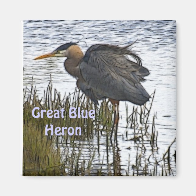 Imán GREAT BLUE HERON Magnet Gifts (Frente)