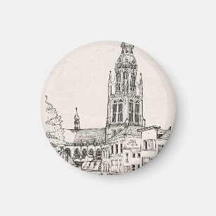 Imán Great Church Breda Cityscape Países Bajos