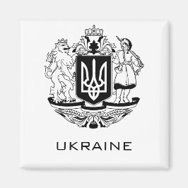 Imán Great Coat of Arms of Ukraine Monochrome Fine Art