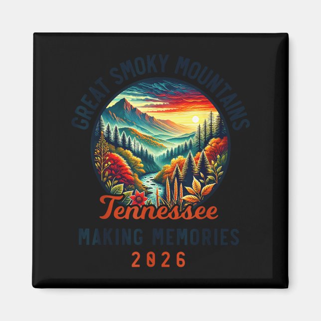 Imán Great Smoky Mountains Tennessee 2026 Geon Forge, V (Frente)
