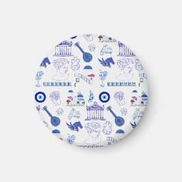 Imán Grecia Azul y Blanco