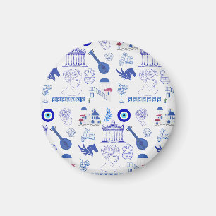 Imán Grecia Azul y Blanco