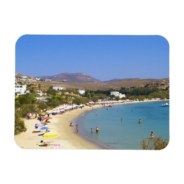 Imán Grecia, isla de Paros, playa de Krios desde arriba (Horizontal)