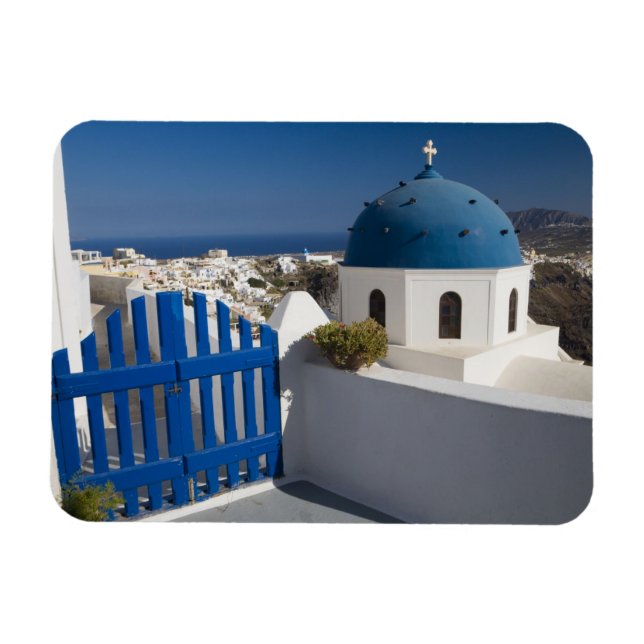 Imán Grecia y la isla griega de Santorini (Horizontal)
