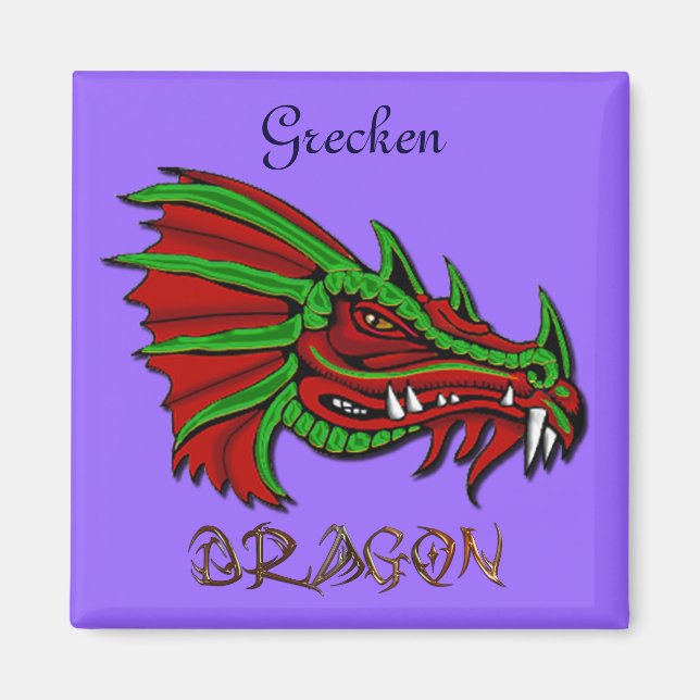 Imán Grecken the Mystical Dragon Fantasy Art (Frente)