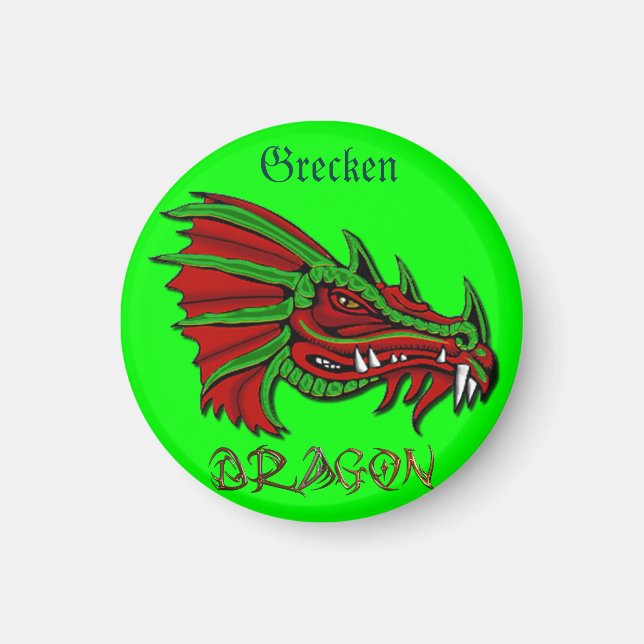 Imán Grecken the Mystical Dragon Fantasy Art (Frente)