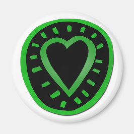 Imán Green and black Heart -1-