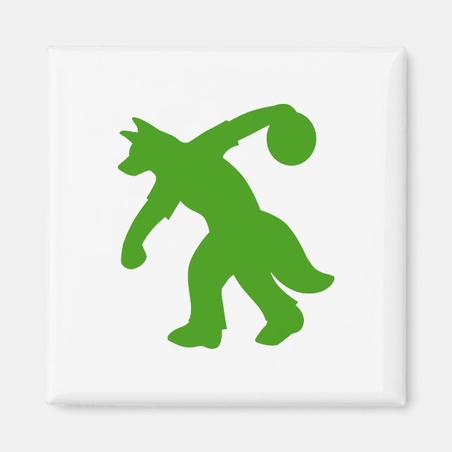 Imán Green Antropomorphic Canine Bowling Magnet 0001 (Frente)