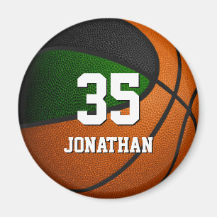 Imán green black basketball team colors boys girls