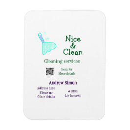 Imán Green blue gitter clean mop add name address q r b