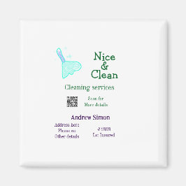 Imán Green blue gitter clean mop add name address q r b