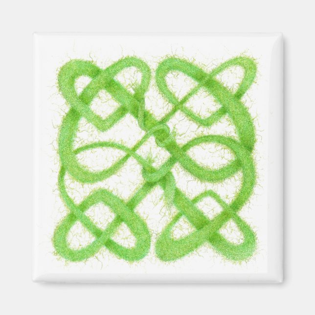 Imán GREEN CELTIC KNOT Square Magnet (Frente)