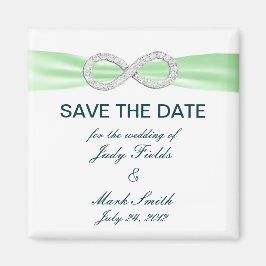 Imán Green Diamond Infinity Save the Date Magnet