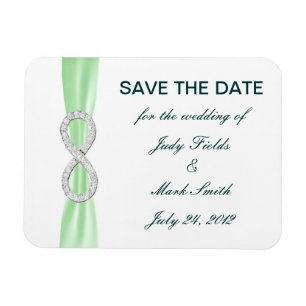 Imán Green Diamond Infinity Save the Date Magnet
