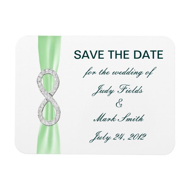 Imán Green Diamond Infinity Save the Date Magnet (Horizontal)