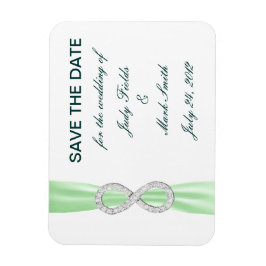 Imán Green Diamond Infinity Save the Date Magnet
