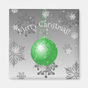 Imán Green Fancy Christmas Ornament Magnet