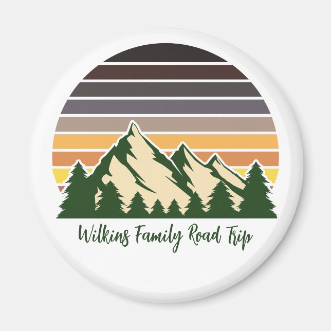 Imán Green Forest Road Trip Cool Custom Keepsake (Frente)