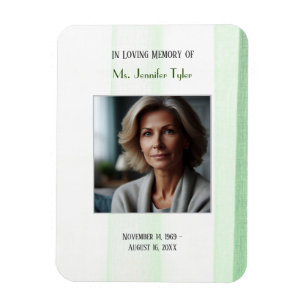 Imán Green In Love Memory Elegant Funeral Memorial