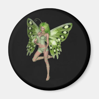 Imán Green Lady Fairy 8 - Arte de fantasía 3D -
