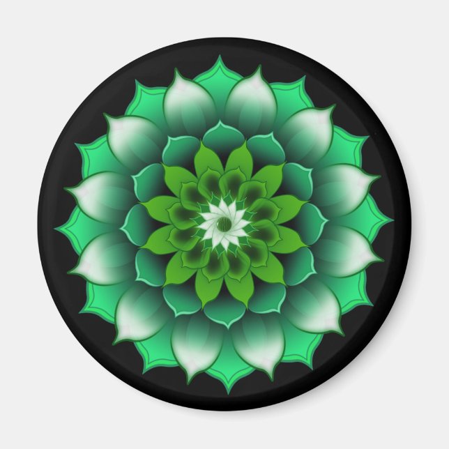 Imán Green Leaves Mandala Magnet (Frente)
