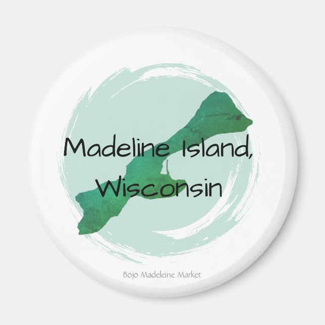 Imán Green Madeline Round Magnet  (Frente)