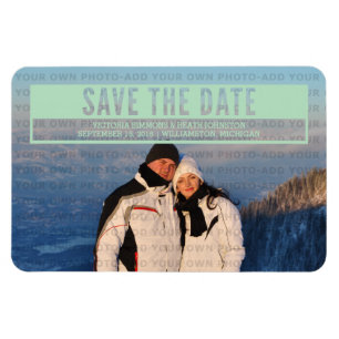 Imán Green Modern Cut Out Save the Date Magnet