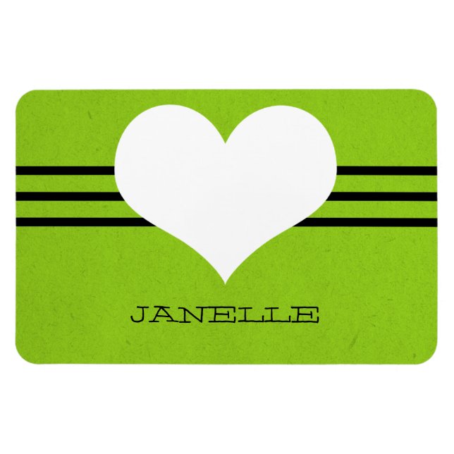 Imán Green Modern Heart Flexi Magnet (Horizontal)
