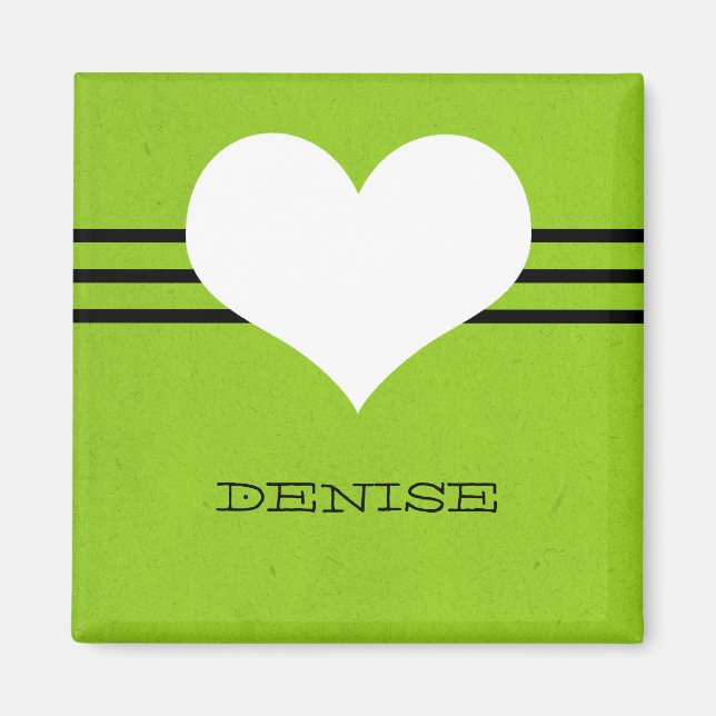 Imán Green Modern Heart Magnet (Frente)