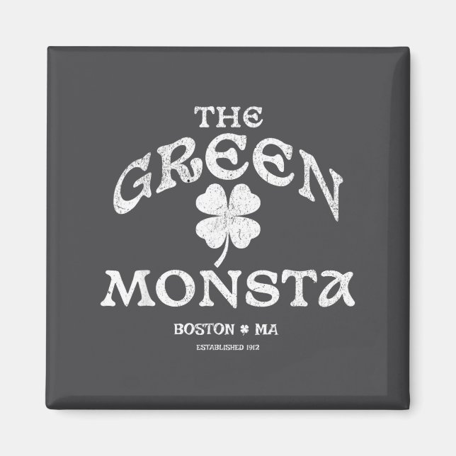 Imán Green Monsta Funny Boston M New England Srts Gift  (Frente)