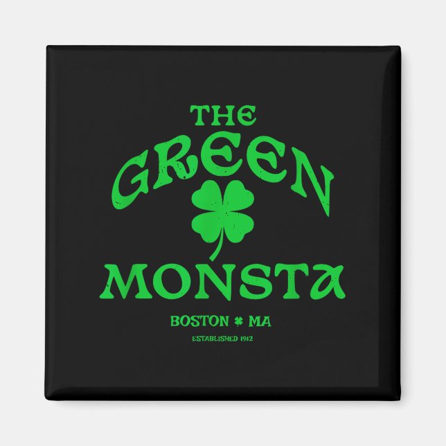 Imán Green Monsta Funny Boston M New England Srts Gift  (Frente)