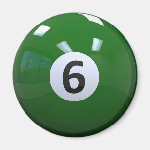 Imán Green No. 6 Billiard Pool Ball