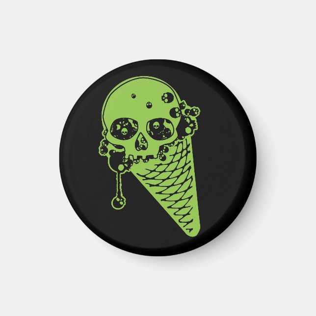 Imán Green Poison Ice Cream Cone Magnet (Frente)