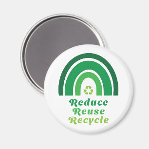 Imán Green Rainbow Environmental Reduce Reuse Reuse Reu