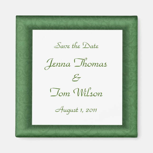 Imán Green Save the Date Magnet (Frente)