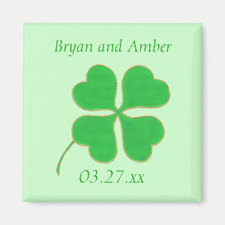 Imán Green Shamrock Gold Dots, Save the date Magnets