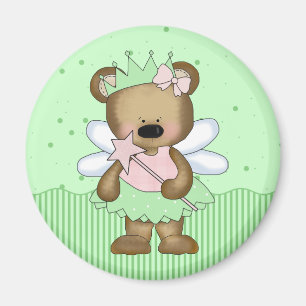 Imán Green Teddy Bear Fairy Princess Magnet