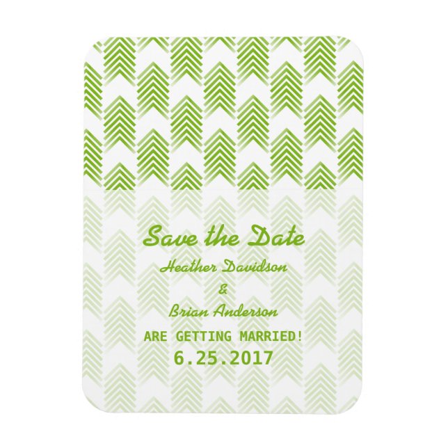 Imán Green Tribal Arrows Save the Date Flexi Magnet (Vertical)