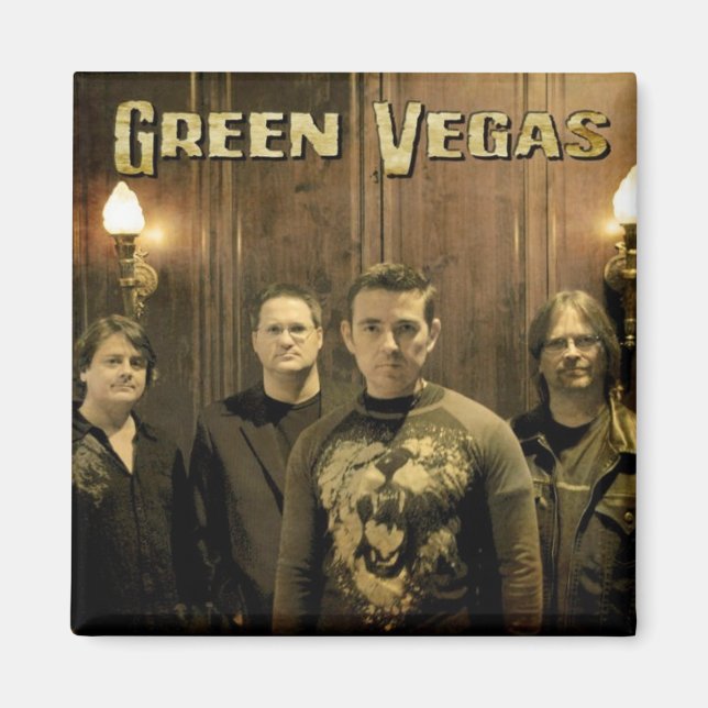 Imán Green Vegas Band Photo Magnet (Frente)