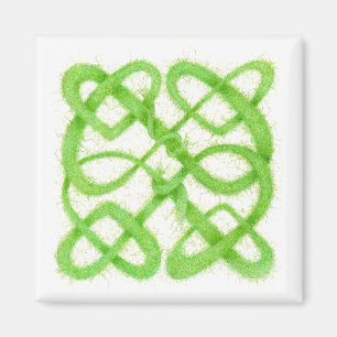 Imán GREEN YARN CELTIC KNOT Square Magnet
