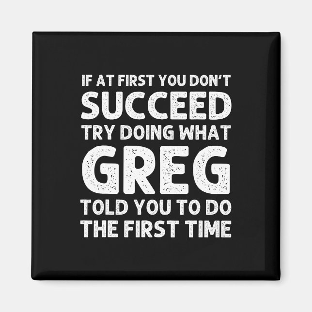 Imán GREG Gift Name Personalized Birthday Fun Navidades (Frente)