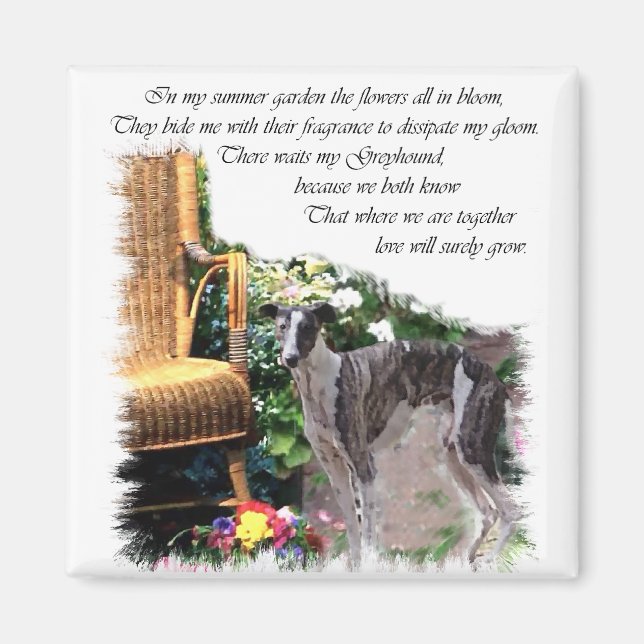 Imán Greyhound Aovers Regalos de Arte (Frente)