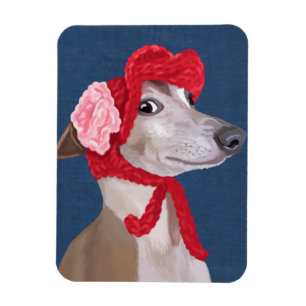 Imán Greyhound con Gorra Red Wooly