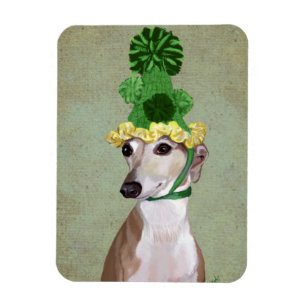Imán Greyhound en Gorra de punto verde