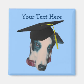 Imán Greyhound En La Graduación Cap Funny Dog Magnet