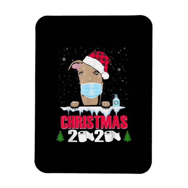 Imán Greyhound Face Mask Perro Feliz Navidad 2020 Diver (Vertical)