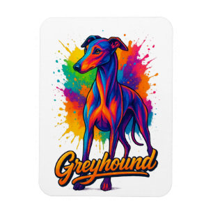 Imán Greyhound Pop Art Vibrante
