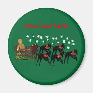Imán Greyhounds Sleigh Navidades Holiday Magnet
